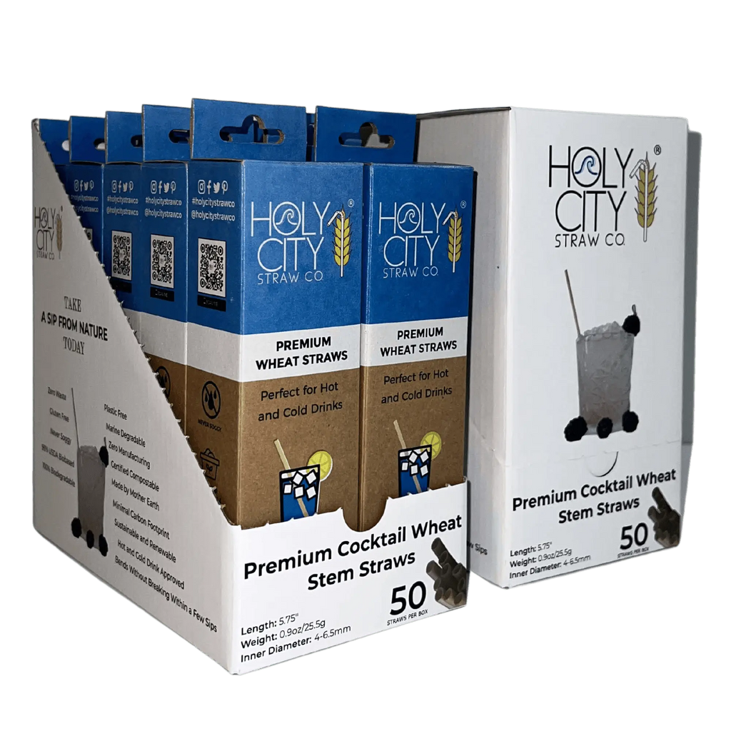 5.75" Cocktail Wheat Stem Drinking Straws | Inner Pack | 10 x 50ct. Boxes