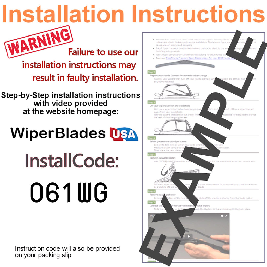 2023 Jeep Compass Wiper Blades w/1yr Wear Warranty (Set of 3) w/Rear Wipers
