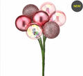 Santa's Sweet Shoppe Collection - PINK IRIDESCENT BALL PICK SPRAY-0