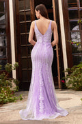 Romanctic Floral Lace Embellished Long Festive Gown w/ Mermaid Cut CDCD981