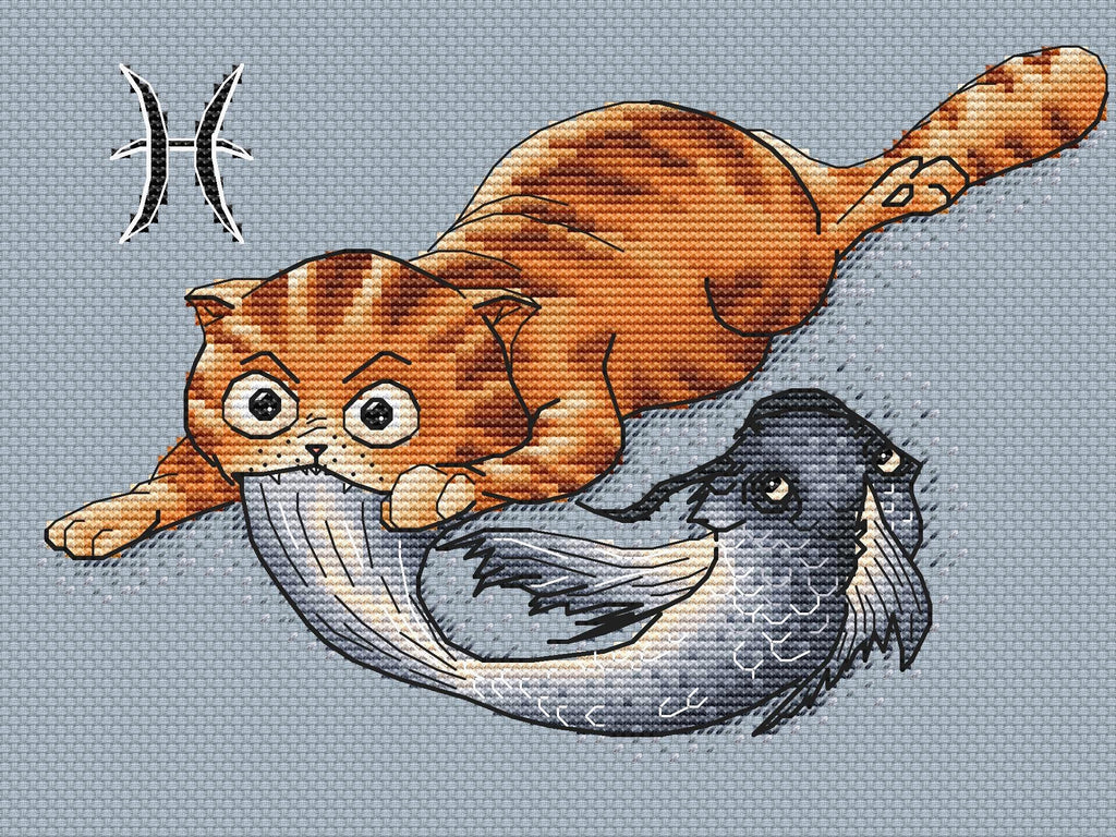 Horoscope. Pisces - PDF Cross Stitch Pattern